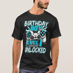 Level 1 Unlocked Video Game Birthday Gamer Boys T-Shirt