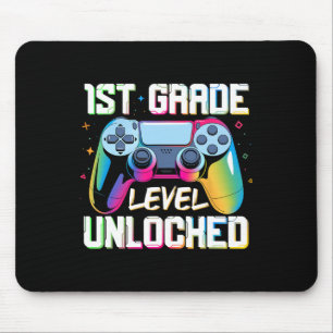 Level 1st Grade Unlocked Back To School First Day Mouse Mat
