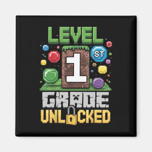 Level 1st Grade Unlocked Video Game First Day Back Magnet