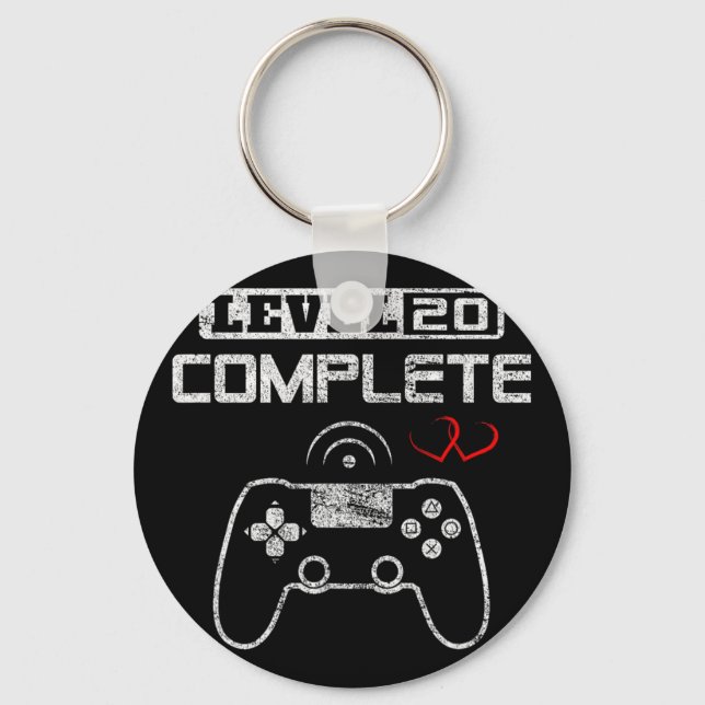 Level 20 Complete 20th Wedding Anniversary Women M Key Ring (Front)