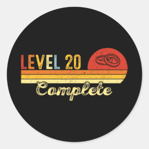 Level 20 Complete Couples Vintage 20th Wedding Ann Classic Round Sticker