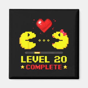 Level 20 Complete Gamers 20th Wedding Anniversary Magnet