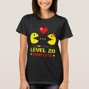Level 20 Complete Gamers 20th Wedding Anniversary T-Shirt