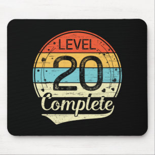 Level 20 Complete Retro 20th Wedding Anniversary T Mouse Mat