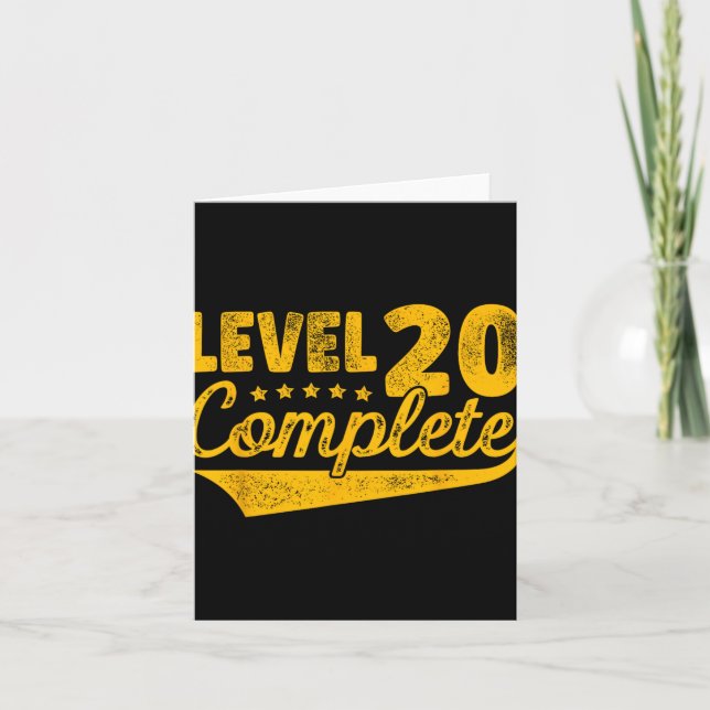 Level 20 Complete Vintage 20th Wedding Anniversary Card (Front)