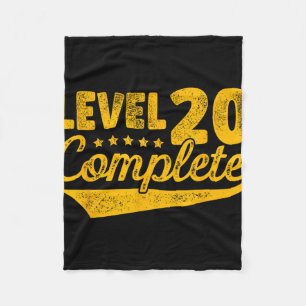 Level 20 Complete Vintage 20th Wedding Anniversary Fleece Blanket