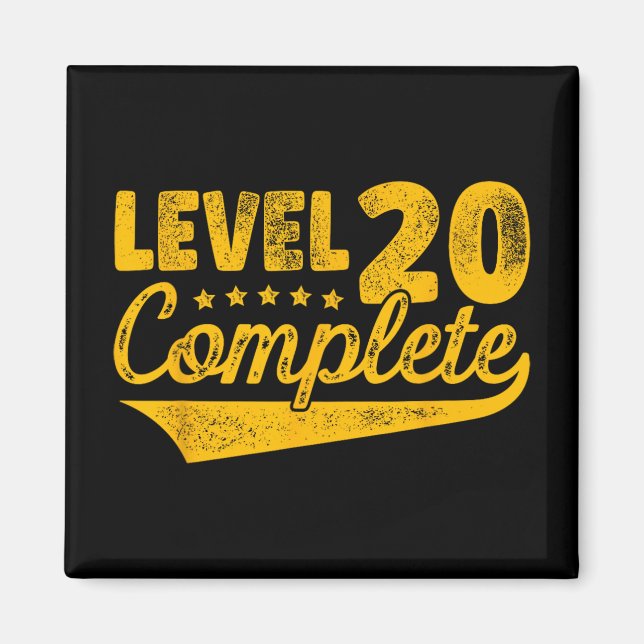 Level 20 Complete Vintage 20th Wedding Anniversary Magnet (Front)