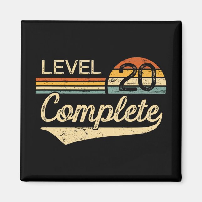Level 20 Complete Vintage 20th Wedding Anniversary Magnet (Front)