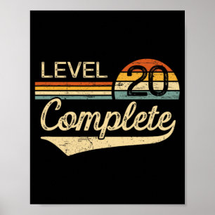 Level 20 Complete Vintage 20th Wedding Anniversary Poster