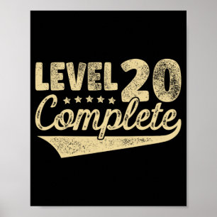 Level 20 Complete Vintage 20th Wedding Anniversary Poster