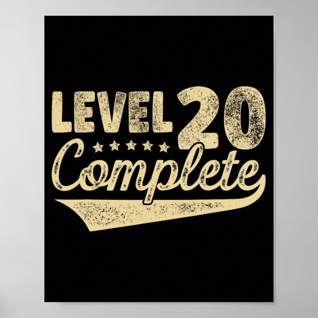 Level 20 Complete Vintage 20th Wedding Anniversary Poster (Front)