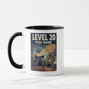 Level 20 Pizza Wizard Fantasy Food Magic Design, c Mug