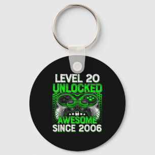 Level 20 Unlocked 20 Year Old Boys 20th Birthday B Key Ring