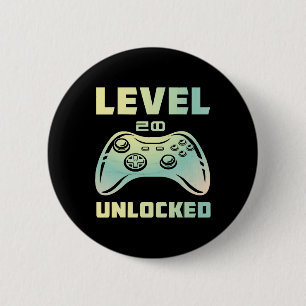 level 20 unlocked 6 cm round badge