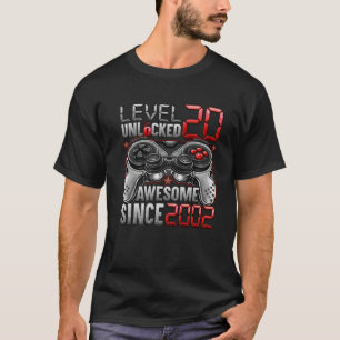 Level 20 Unlocked Awesome Since 2002 20Th Birthday T-Shirt