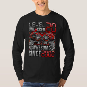Level 20 Unlocked Awesome Since 2002 20th Birthday T-Shirt