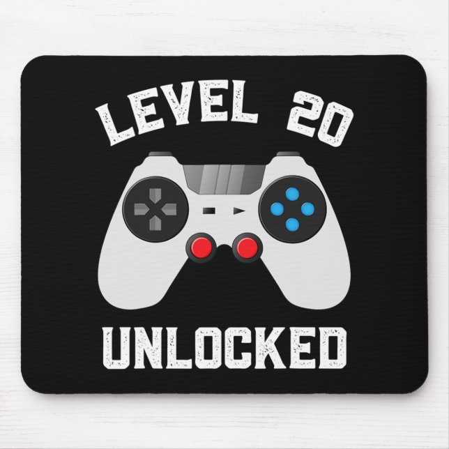 Level 20 Unlocked Funny 20th Wedding Anniversary C Mouse Mat (Front)