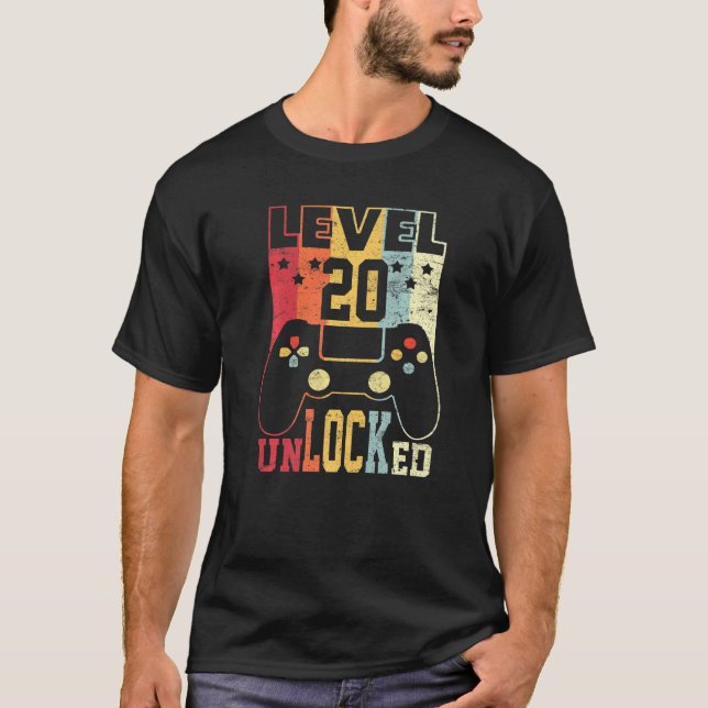 Level 20 Unlocked Shirt 20th Birthday Gifts Video  (Front)
