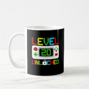 Level 20 Unlocked Video Game 10th Birthday Gift Coffee Mug
