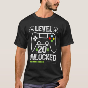Level 20 Unlocked Video Game Controller Gamer 20Th T-Shirt