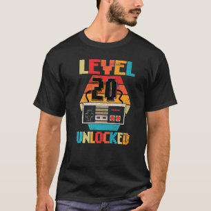 Level 20 Unlocked Video Gamer 20th Birthday T-Shirt