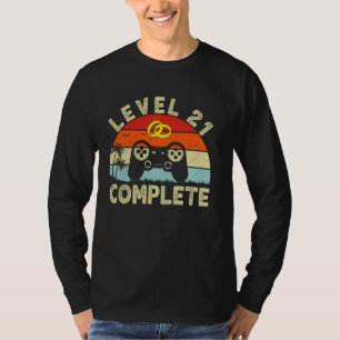 Level 21 Complete Funny Couples 21st Wedding Anniv T-Shirt