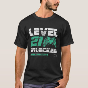 Level 21 Unlocked 21st Birthday 21 Years T-Shirt