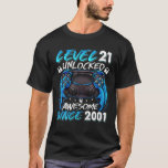 Level 21 Unlocked Awesome Since 2001 21St Birthday T-Shirt<br><div class="desc">Click on our Brand Name for more versions and Ages. Level 21 unlocked Awesome since 2001 or Born in 2001 is perfect 21st Birthday Shirt for 21 Year Old Video Gamer Boys Gifts. Video gamer Birthday 21 shirt for Birthday Boy. 21st Birthday Boys Level 21 Unlocked Party Decorations Supplies for...</div>