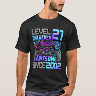 Level 21 Unlocked Awesome Since 2002 21st Birthday T-Shirt