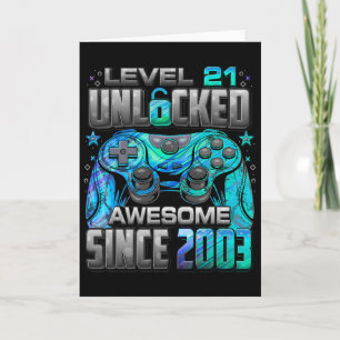 Level 21 Unlocked Awesome Since 2003 21st Birthday Card
