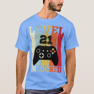 Level 21 Unlocked Funny Video 21st Birthday Gift T-Shirt