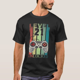 Level 21 Unlocked Funny Video Gamer 21St Birthday T-Shirt