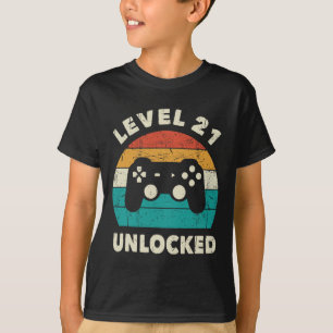 Level 21 Unlocked - Retro Vintage Funny 21st Birth T-Shirt