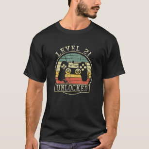 Level 21 Unlocked Video Game 21St Birthday Gamer T-Shirt