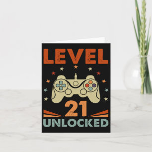 Level 21 Unlocked Video Gamer 21st Birthday 21 Yea Card