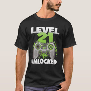 Level 21 Unlocked Video Gaming 21St Birthday 2001 T-Shirt