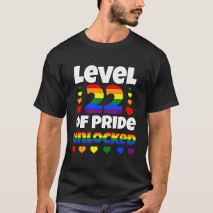 Level 22 Of Pride Unlocked Rainbow Lgbt 22Nd Birth T-Shirt