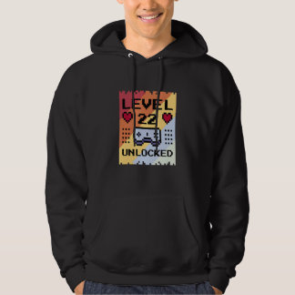 Level 22 Unlocked 22nd Birthday Gaming Hoodie