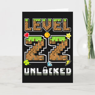 Level 22 Unlocked Birthday 22nd Years Bday Gamer P Card