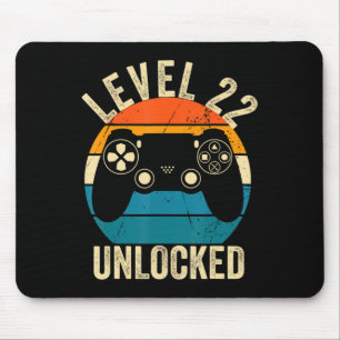 Level 22 Unlocked Video Game 22nd Birthday Gamer B Mouse Mat