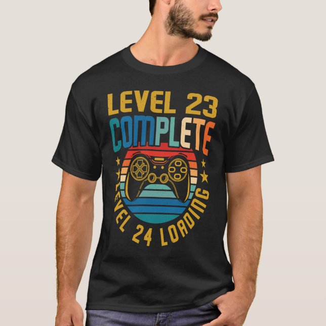 Level 23 Complete Level 24 Loading 23rd Birthday V T-Shirt (Front)