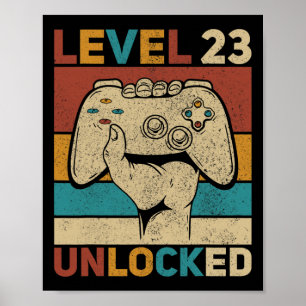 Level 23 Unlocked 23 Year Old Men Bday Outfit 23rd Poster