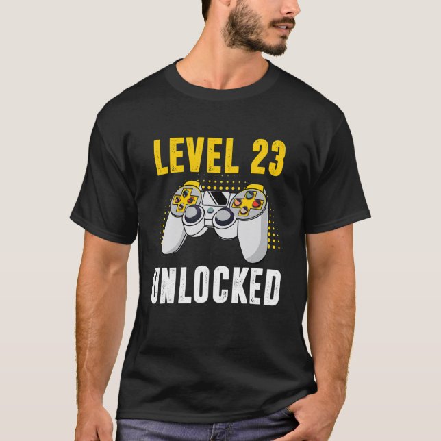 Level 23 Unlocked 23Rd Birthday 23 Year Old Gifts T-Shirt (Front)