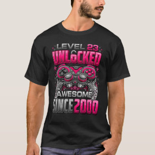 Level 23 Unlocked Awesome Since 2000 23rd Birthday T-Shirt
