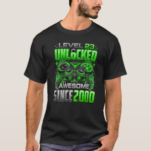 Level 23 Unlocked Awesome Since 2000 23rd Birthday T-Shirt