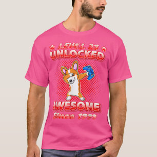 Level 23 Unlocked Born In 1999 Dabbing Corgi 23rd T-Shirt