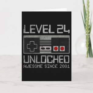 Level 24 Unlocked 24th Birthday 24 Year Old Video Card