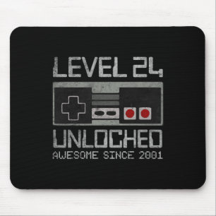 Level 24 Unlocked 24th Birthday 24 Year Old Video  Mouse Mat