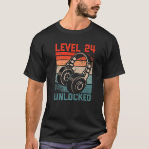 Level 24 Unlocked Video Gamer Lovers 24Th Birthday T-Shirt