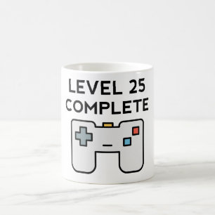 Level 25 Complete 25th Birthday Coffee Mug